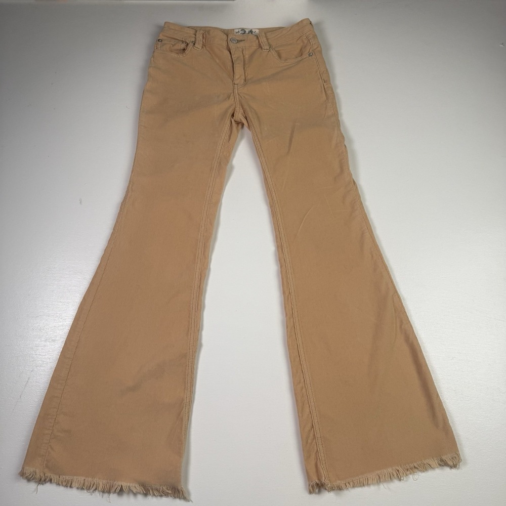 We The Free High Rise Flare Corduroy Pants‎ Size 24 Peach Light Orange Boho Bell